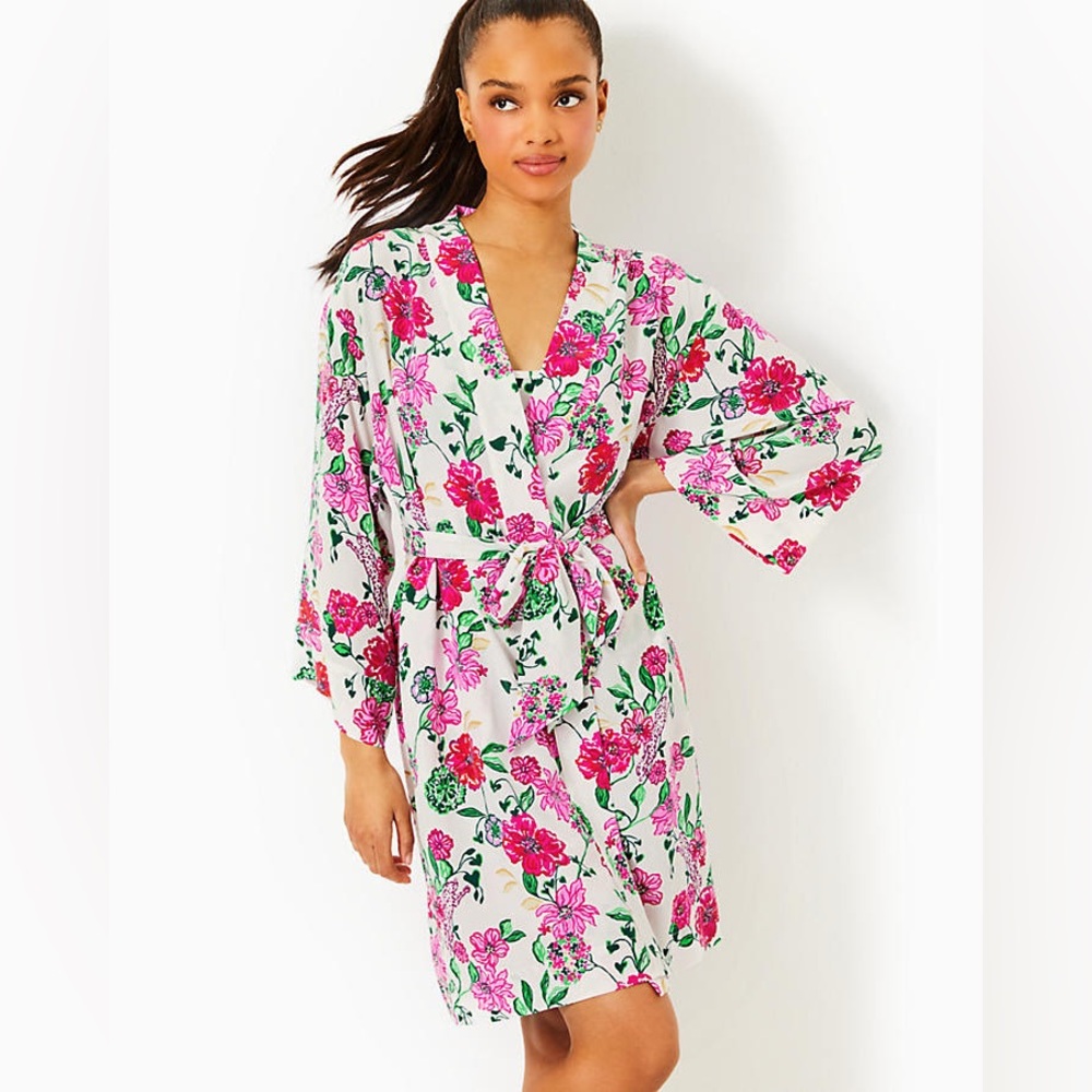 Lilly Pulitzer Zabel Silk Pajama Robe